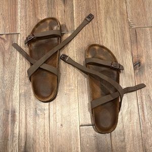 Birkenstock Daloa Ankle Wrap Sandals in Mocha Brown Size EU 40 US 9 Narrow GUC